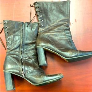 Nine West calf high brown leather boots